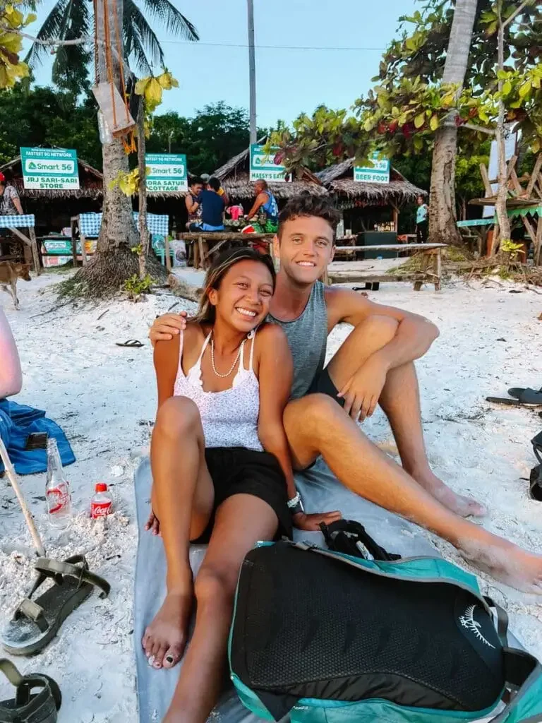 Relaxing on the beach with calm turquoise waters in Siquijor